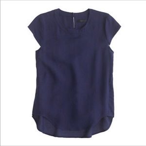 J Crew navy cap sleeve blouse 2 T like new
